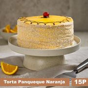 Torta Panqueque, Crema de Naranja y Coco