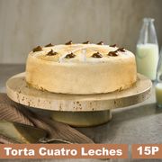 Torta Bizcocho, Cuatro Leches, Dulce Leche y Merengue 15 Porciones