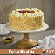 Torta Hoja, Manjar y Mermelada de Frambuesa 15 Porciones