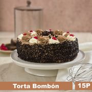 Torta Bizcocho Chocolate, Crema Chocolate, Mermelada Frambuesa. 15 Porciones