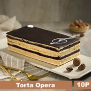 Torta Opera: Panqueque Vainilla, Crema Moka y Crema Trufa 10 Porciones