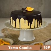 Torta Panqueque, Mermelada Naranja, Crema Italiana y Trufa