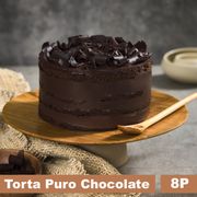 Torta Bizcocho de Chocolate, Cobertura de Chocolate Negro, Cobertura Chocolate de Leche y Cacao Amargo