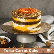 Torta Bizcocho, Zanahoria, Queso Crema, Naranja y Almendras 8 Porciones