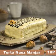 Torta Nuez, Manjar, Chocolate, Libre Gluten y Sin Azúcar 10 Porciones
