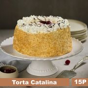 Torta Bizcocho, Manjar, Frambuesas y Mermelada Frambuesa 15 Porciones