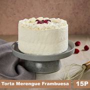 Torta Discos de Merengue, Crema y Frambuesa