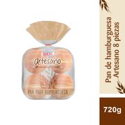 Pan de Hamburguesa Ideal Artesano 665 g 8 un.