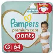 Pañales Pants Pampers Premium Care Talla G 64 un.