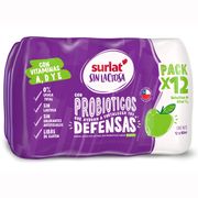 Pack 12 un. Yogurt Probiótico Surlat Sin Lactosa Manzana