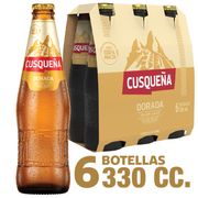 Pack 6 un. Cerveza Cusqueña Golden Lager 5.0° 330 cc