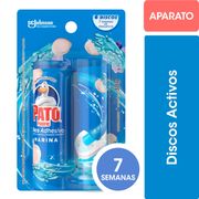 Limpiador de Inodoro Discos Adhesivos Pato Purific Marina Aplicador + Repuesto 36 ml