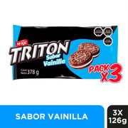 Galleta Triton Vainilla MultiPack 3 Unidades 126 g