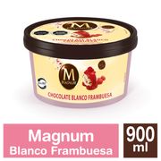 Helado Bresler Postre Magnum Chocolate Blanco y Frambuesa 900 ml