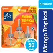 Aromatizante de Ambientes Glade Aceites Naturales Mango Tropical Repuesto 21 ml