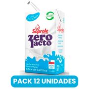 Pack 12 un. Leche Soprole Descremada Sin Lactosa 1 L