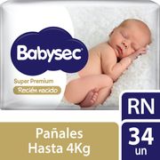 Pañales Babysec Recién Nacido 34 un.