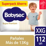 Pañales Babysec Super Premium Talla XXG 112 un.