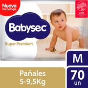 Pañales Babysec Super Premium Talla M 70 un.