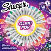 Sharpie Marcador Permanente Glam Pop Surtido 30 un.