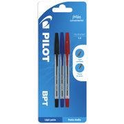 Bolígrafo Pilot Tulápiz Punta Gruesa Azul, Negro y Rojo 3 un.
