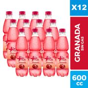 Agua Saborizada Mas Granada sin Gas caja 12 Un. 600 ml