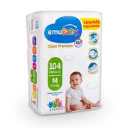 Pañales Emubaby Súper Premium M 104 un.