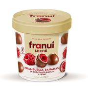 Frambuesa Franui Bañada en Chocolate Con Leche y Blanco 150 g