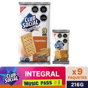 Galletas Saladas Club Social Integrales 216 g