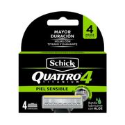 Repuestos Máquina de Afeitar Schick Quattro Sensitive 4 un.