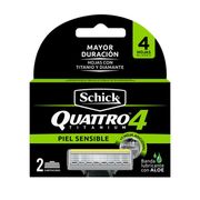 Repuestos Máquina de Afeitar Schick Quattro Sensitive 2 un.