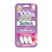 Máquina de Afeitar Schick Quattro Piel 3 un.