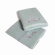 Juego de Toallas Bordadas Mano-Baño Flores
