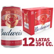 Pack 12 un. Cerveza Budweiser 5.0° 354 cc
