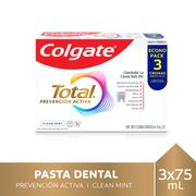 Pack 3 un. Pasta Dental Colgate Total Clean Mint Prevención Activa 75 ml