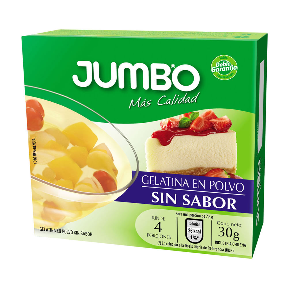 Gelatina Jumbo 30 g, Sin Sabor Jumbo.cl