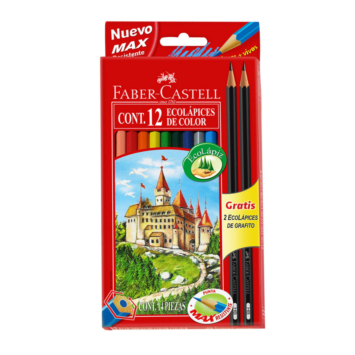 Lápices de Colores Faber-Castell Largos, Caja 12 unidades | Jumbo.cl 12 colores faber castell