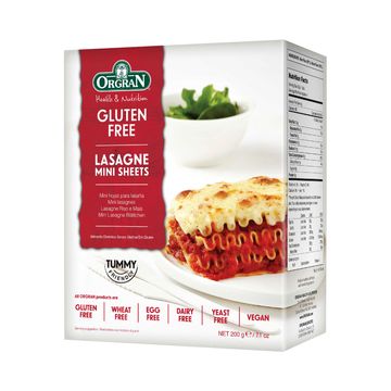 Lasagna Orgran 200 g, arroz y maíz, sin gluten
