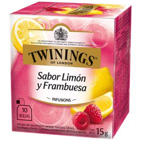 Infusión aromatizada Twinings limón y frambuesa, 10 bolsitas