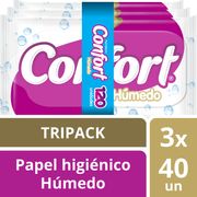 Papel Higiénico Húmedo Confort 3 Paquetes de 40 un.