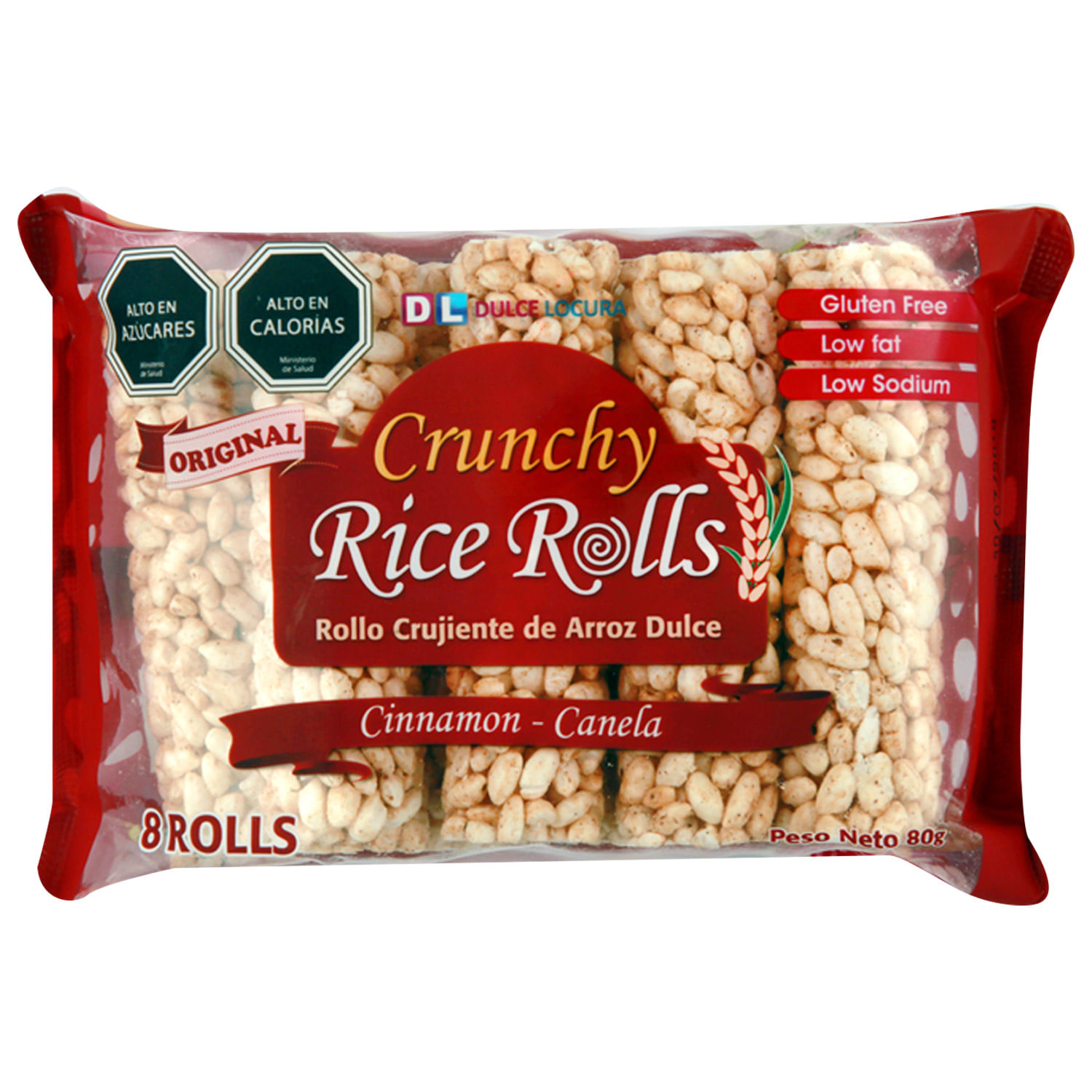 Crunchy Rice Rolls Canela Dulcelocura 80 G