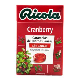 Caramelos Ricola Caja 45 g, Cranberry, Sin azúcar