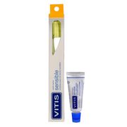 Pack Cepillo de Dientes Vitis® + Pasta Dental Sensible + Sensible 15 ml