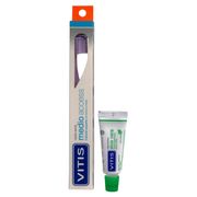Pack Cepillo de Dientes Vitis® + Mini Pasta Dental