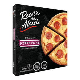 Pizza Receta Del Abuelo pepperoni redonda congelada, 520 g
