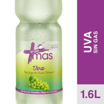 Agua saborizada Mas uva sin gas 1.6 L