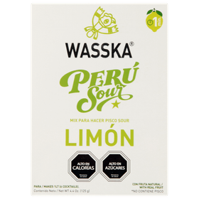 Base pisco sour Wasska 125 g, mix. Sour, sabor limón