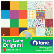 Block papel lustre origami 16 x 16 cm 24 hojas