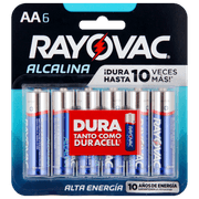 Pilas Alcalinas Rayovac AA 6 un.