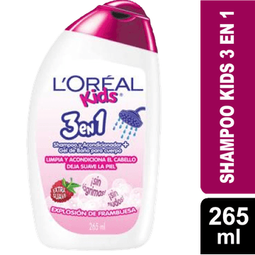 Shampoo L'Óreal Kids 3 en 1 Frambuesa 265 ml